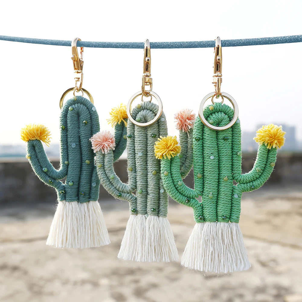 Weaving Sewing Cactus Keychain