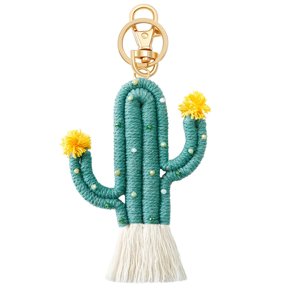 Weaving Sewing Cactus Keychain